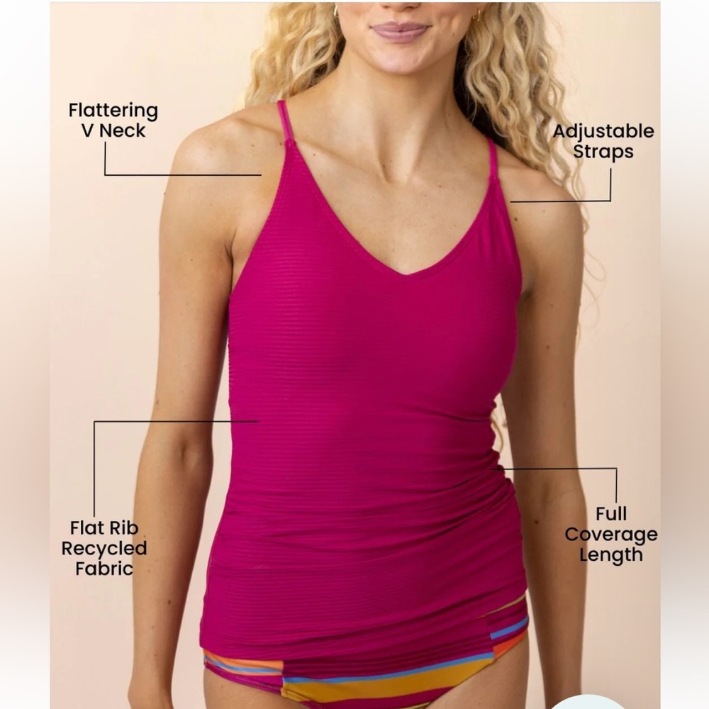 Nani Berry Pink Tankini - Picture 2 of 9